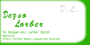 dezso lorber business card